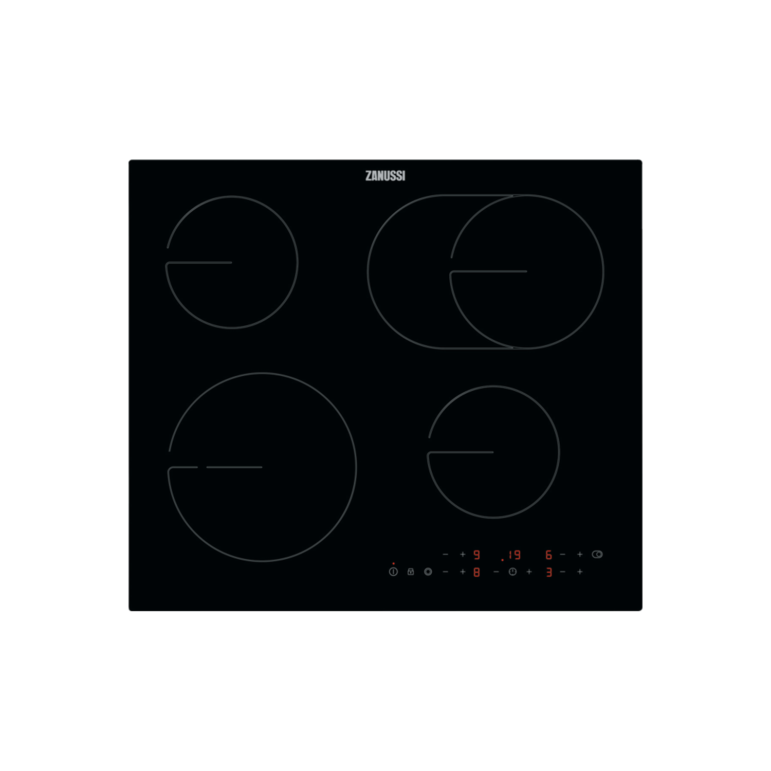 Zanussi 60cm 4 Zone Ceramic Hob with OvalZone