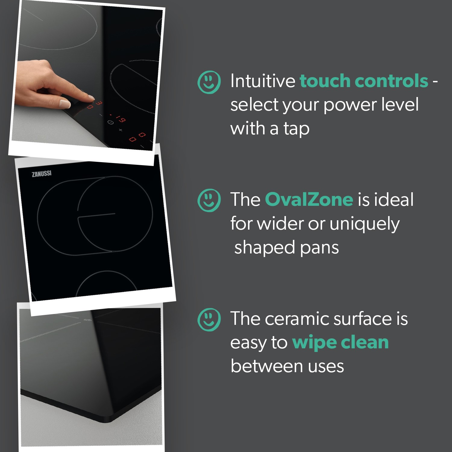 Zanussi ZHRN643K 60cm Four Zone Ceramic Hob 7332543711765 eBay