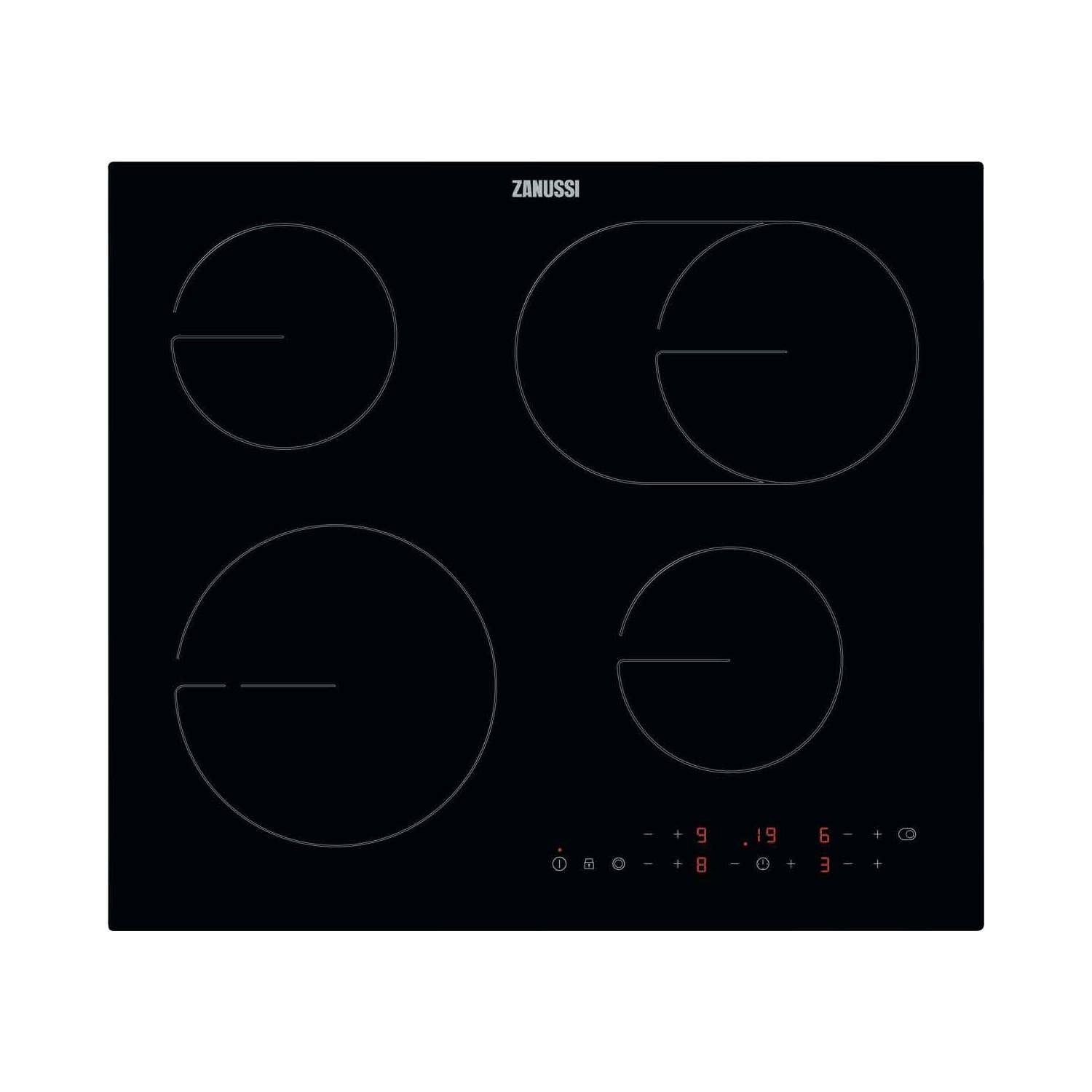 Zanussi 60cm 4 Zone Ceramic Hob with OvalZone