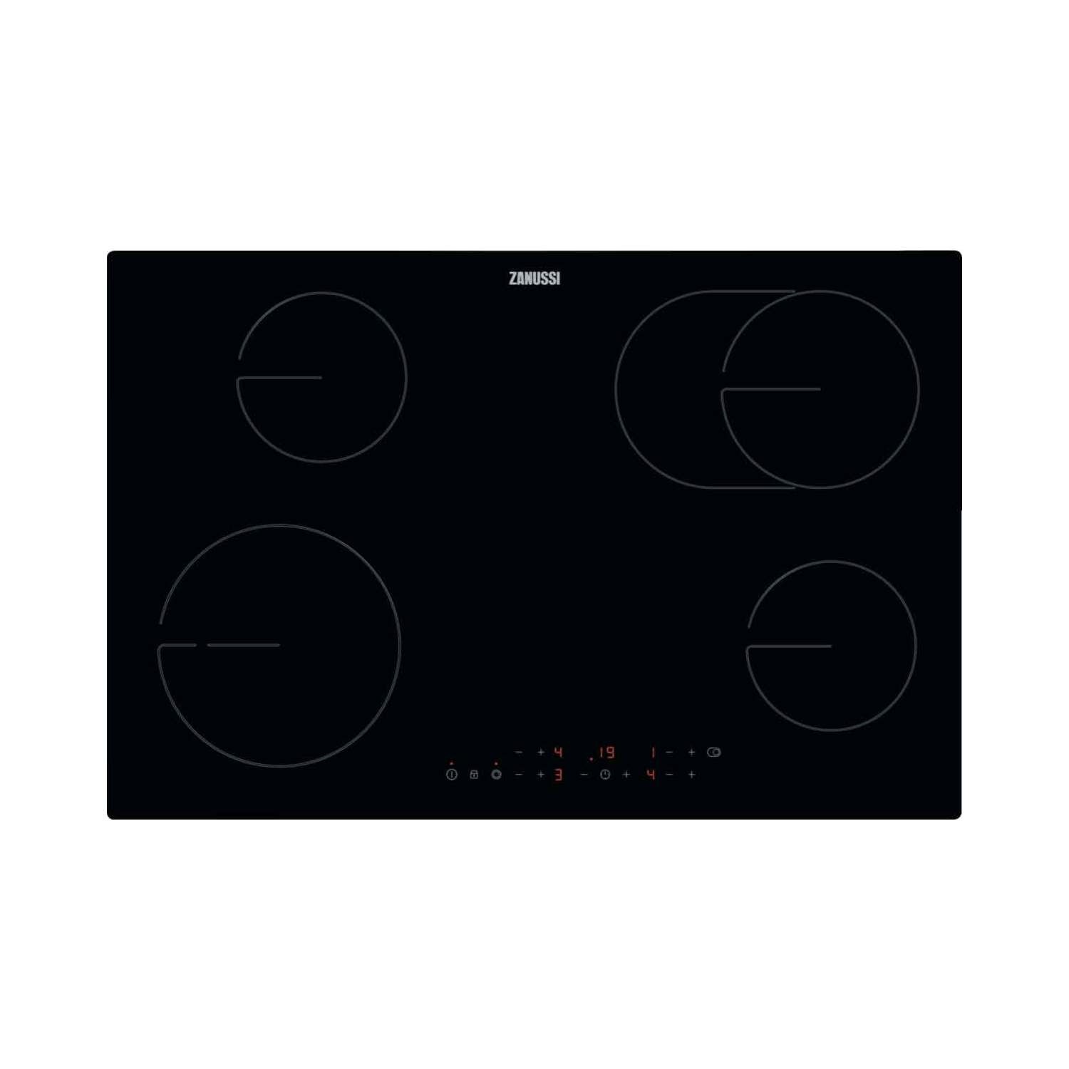 Zanussi 78cm 4 Zone Ceramic Hob with OvalZone