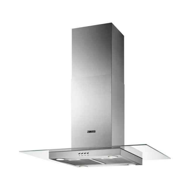 Zanussi 90cm Flat Glass Island Cooker Hood Stainless Steel ZHS92650XA