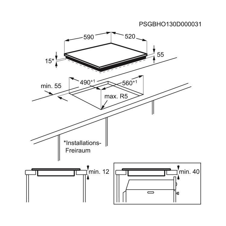 GRADE A1 - Zanussi ZIT6460CB 60cm Four Zone Touch Control Induction Hob