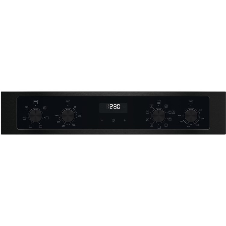 Refurbished Zanussi Series 20 ZKCNA4K1 60cm Double Built In Electric Oven with Catalytic Cleaning Black