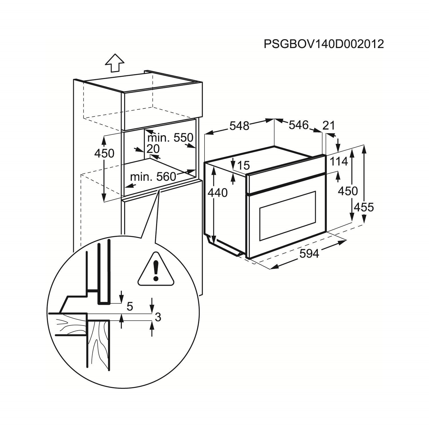Zanussi ZKG44500XA Compact Height Built-in Microwave With Grill
