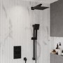 Black 2 Outlet Concealed Thermostatic Shower Valve with Dual Control - Zana