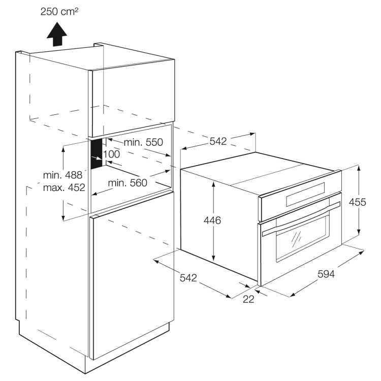 Zanussi ZNF21X 38 Litre Built-in Microwave With Grill - Antifingerprint Stainless Steel
