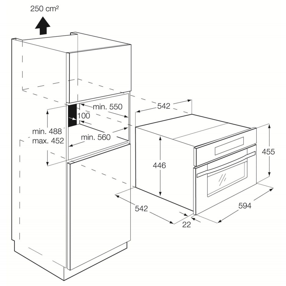 Zanussi ZNF21X 38 Litre Builtin Microwave With Grill Antifingerprint