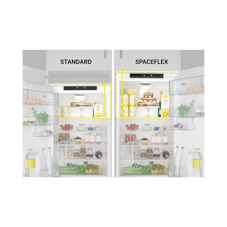 Refurbished Zanussi ZNTN19ES1 Integrated 273 Litre 70/30 SpaceFlex Frost Free Fridge Freezer White