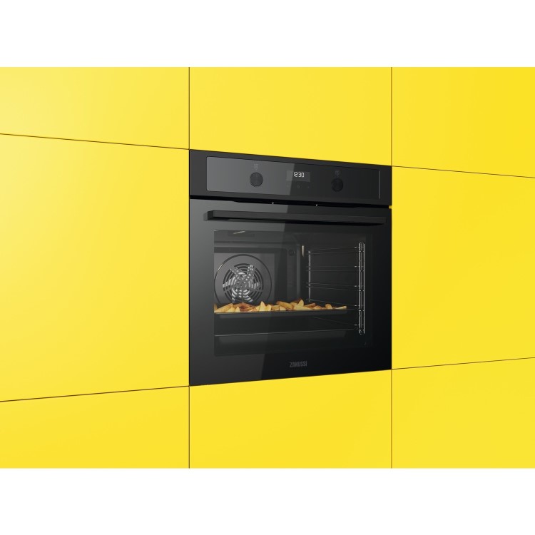 Zanussi Series 20 FanCook Electric Single Oven with PlusSteam- Black