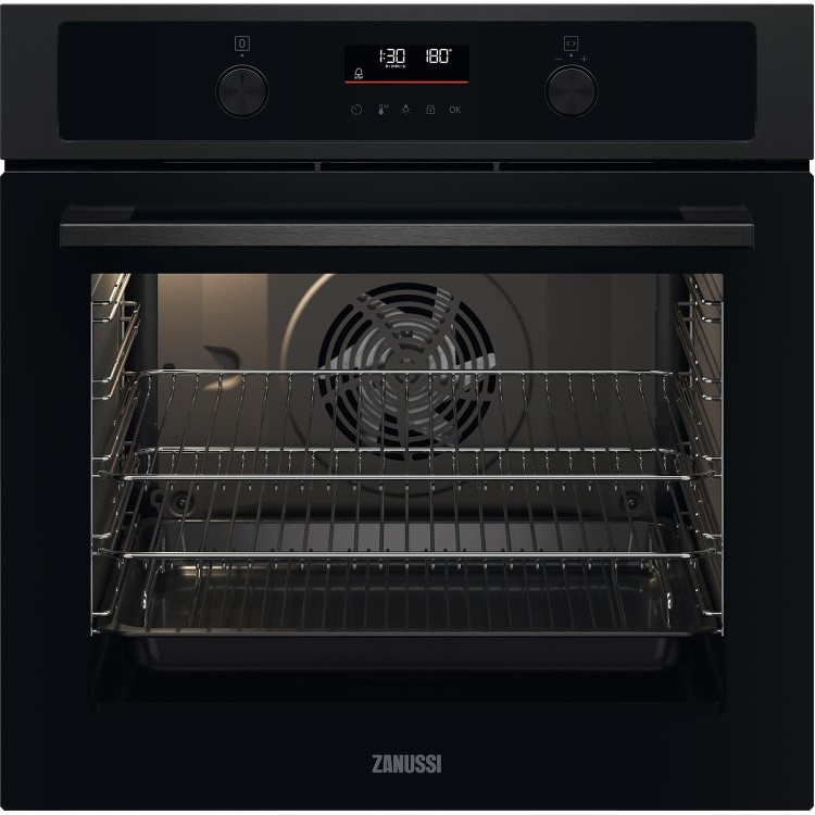 Zanussi Series 20 PlusSteam FanCook Electric Single Oven - Black