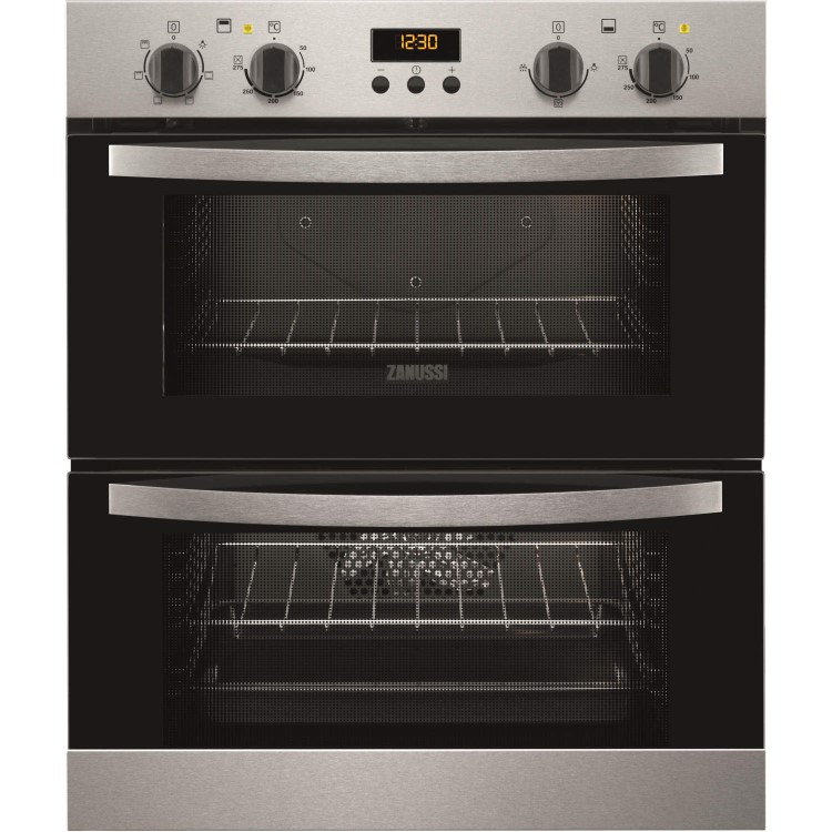 Zanussi ZOF35517DX Electric Built-under Fan Double Oven With Catalytic Cleaning Stainless Steel
