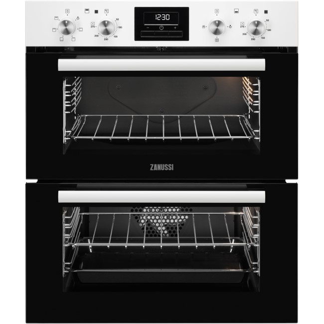 Refurbished Zanussi ZOF35601WK 60cm Double Built Under Electric Oven White
