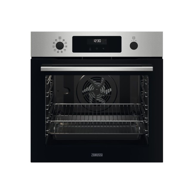 Refurbished Zanussi ZOPNX6K2 Double Built In Electric Oven Stainless Steel