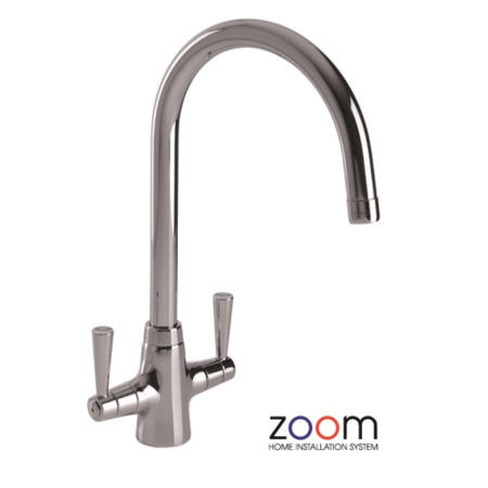 GRADE A2 - Zoom ZP1003 Bellagio Twin Lever Monobloc Chrome Tap