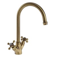 GRADE A1 - As new but box opened - Zoom ZP1008 Venice Twin Lever Monobloc Antique Bronze Tap