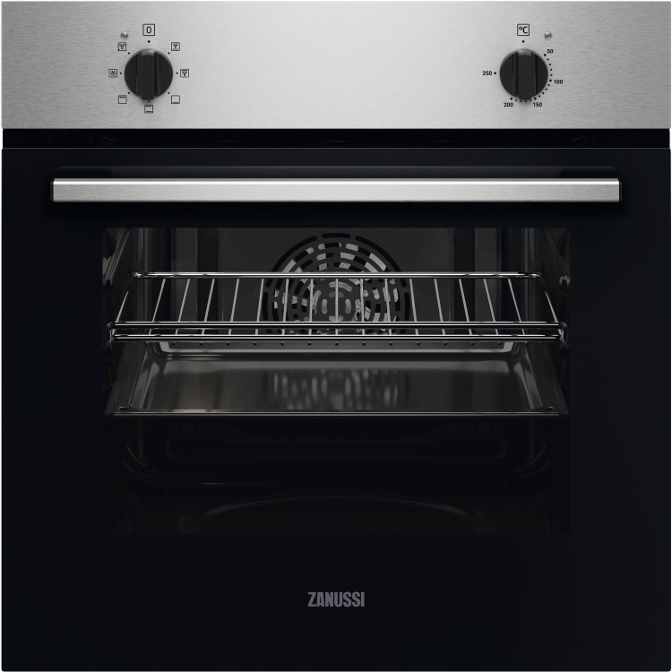 Zanussi Electric Single Fan Oven & Gas Hob Pack - Stainless Steel