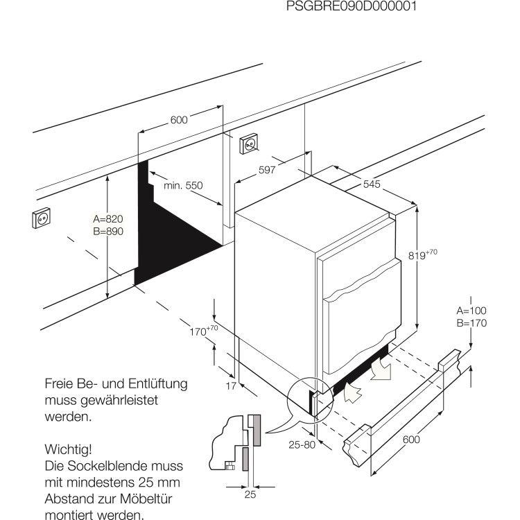 Zanussi ZQA12430DV Built-under Fridge With 4 Star Freezer Compartment - Door-on-door