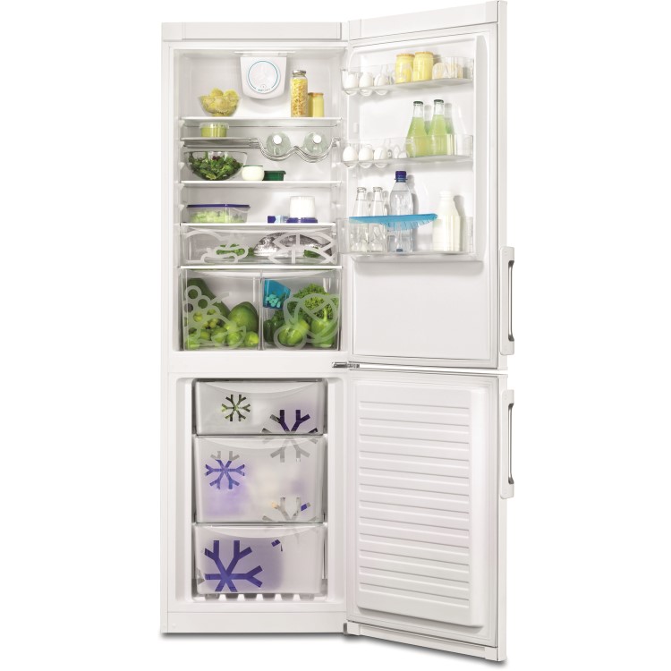 Zanussi ZRB34426WV 185x60cm 318L 60-40 Frost Free Freestanding Fridge Freezer - White