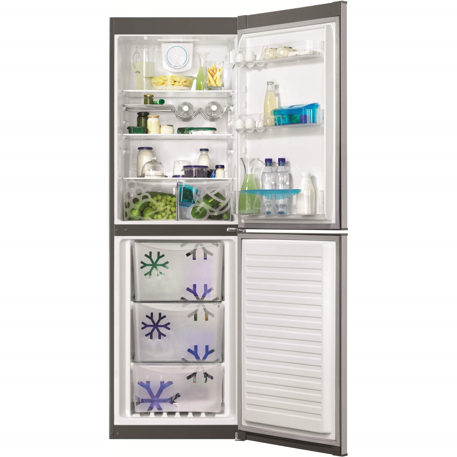 Zanussi ZRB35315XA Freestanding Fridge Freezer Grey With