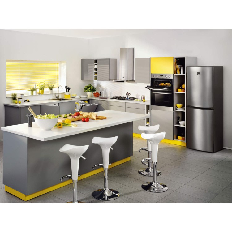 Zanussi ZRB35315XA Freestanding Fridge Freezer Grey With Antifingerprint Stainless Steel Door