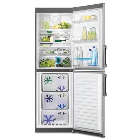 Zanussi ZRB35426XA 185x60cm Freestanding Fridge Freezer Grey With Anti-fingerprint Stainless Steel Doors
