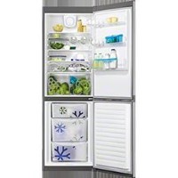 Zanussi ZRB36404XA 337L 185x60cm Freestanding Fridge Freezer - Grey With Antifingerprint Stainless Steel Doors