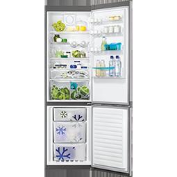 Zanussi ZRB38315XA Free-Standing Fridge Freezer in Grey+Stainless Steel Door with Antifingerprint