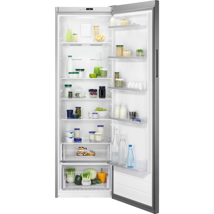 Zanussi 380 Litre Tall Freestanding Fridge - Stainless Steel Look 