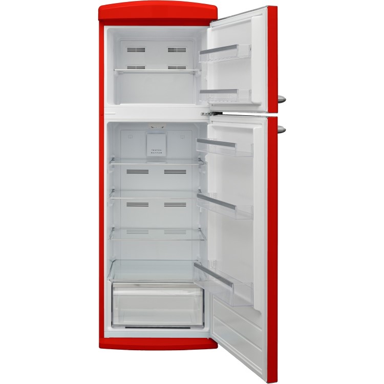 Zanussi 240 Litre 80/20 Freestanding Fridge Freezer - Red 