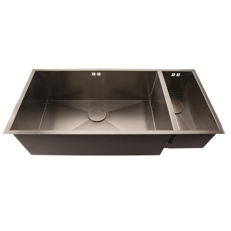 1810 Sink Company ZD/7018/U/D/S/072 ZENDUO 700/180U Grande Deep 1.5 Bowl Inset Stainless Steel Sink Right Hand Small B