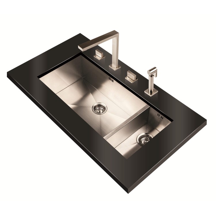 1810 Sink Company ZU/5/IF/S/BBR/026 ZENUNO 5I-F  1.0 Bowl Inset Stainless Steel Sink Left Hand Drainer