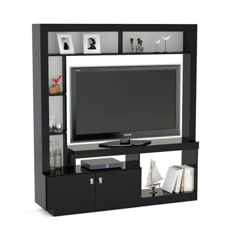 Birlea Zuma Black Entertainment TV Unit with Storage