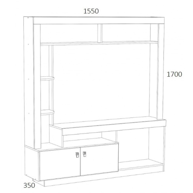 Birlea Zuma Black Entertainment TV Unit with Storage