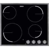GRADE A1 - Zanussi ZV694MK 60cm Four Zone Ceramic Hob Black With Stainless Steel Frame