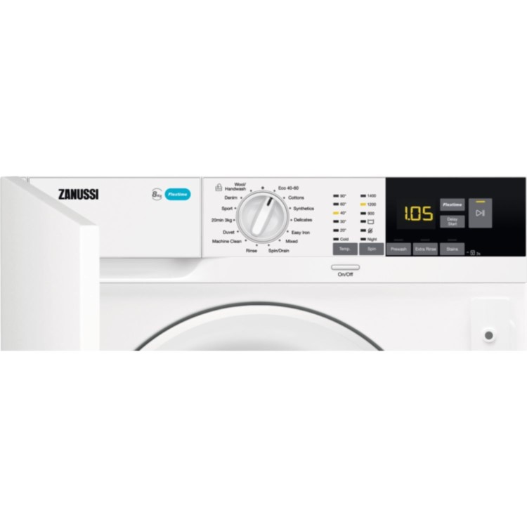 Zanussi 8kg Wash 4kg Dry 1600rpm Integrated Washer Dryer - White