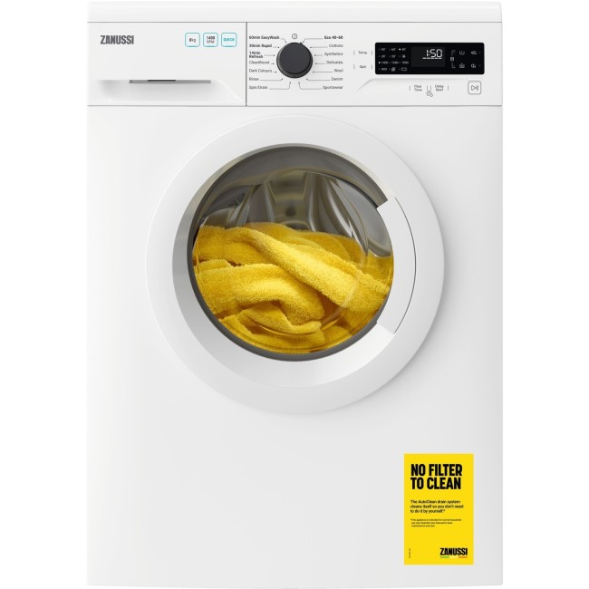 Zanussi CleanBoost 8kg 1400rpm Freestanding Washing Machine - White