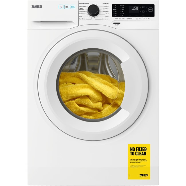 Zanussi AutoAdjust 9kg 1400rpm Washing Machine - White