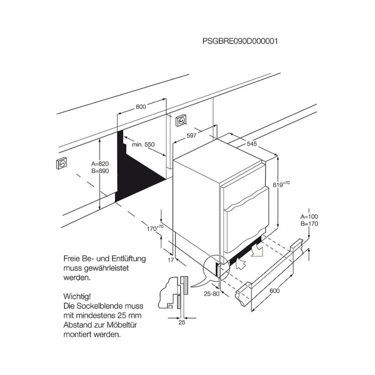 Zanussi ZXAK82FR Under Counter Integrated Larder Fridge