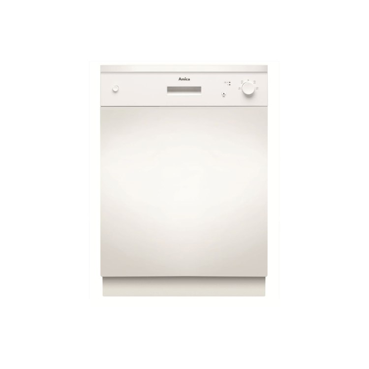 GRADE A2 - Amica ZZV634W 12 Place Semi-integrated Dishwasher - White Control Panel