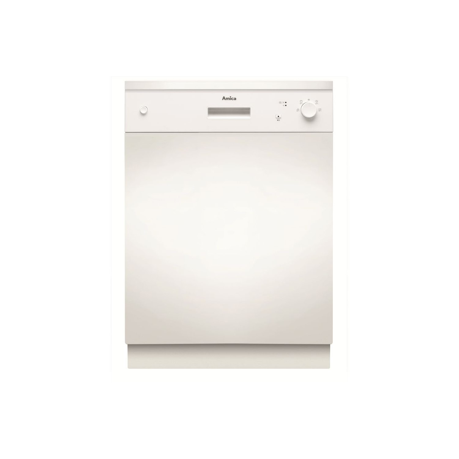 Refurbished Amica ZZV634W 12 Place Semi-integrated Dishwasher White Control Panel