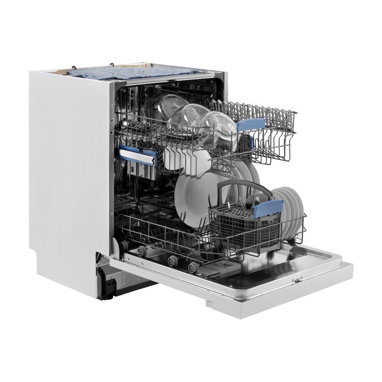 GRADE A2 - Amica ZZV634W 12 Place Semi-integrated Dishwasher - White Control Panel