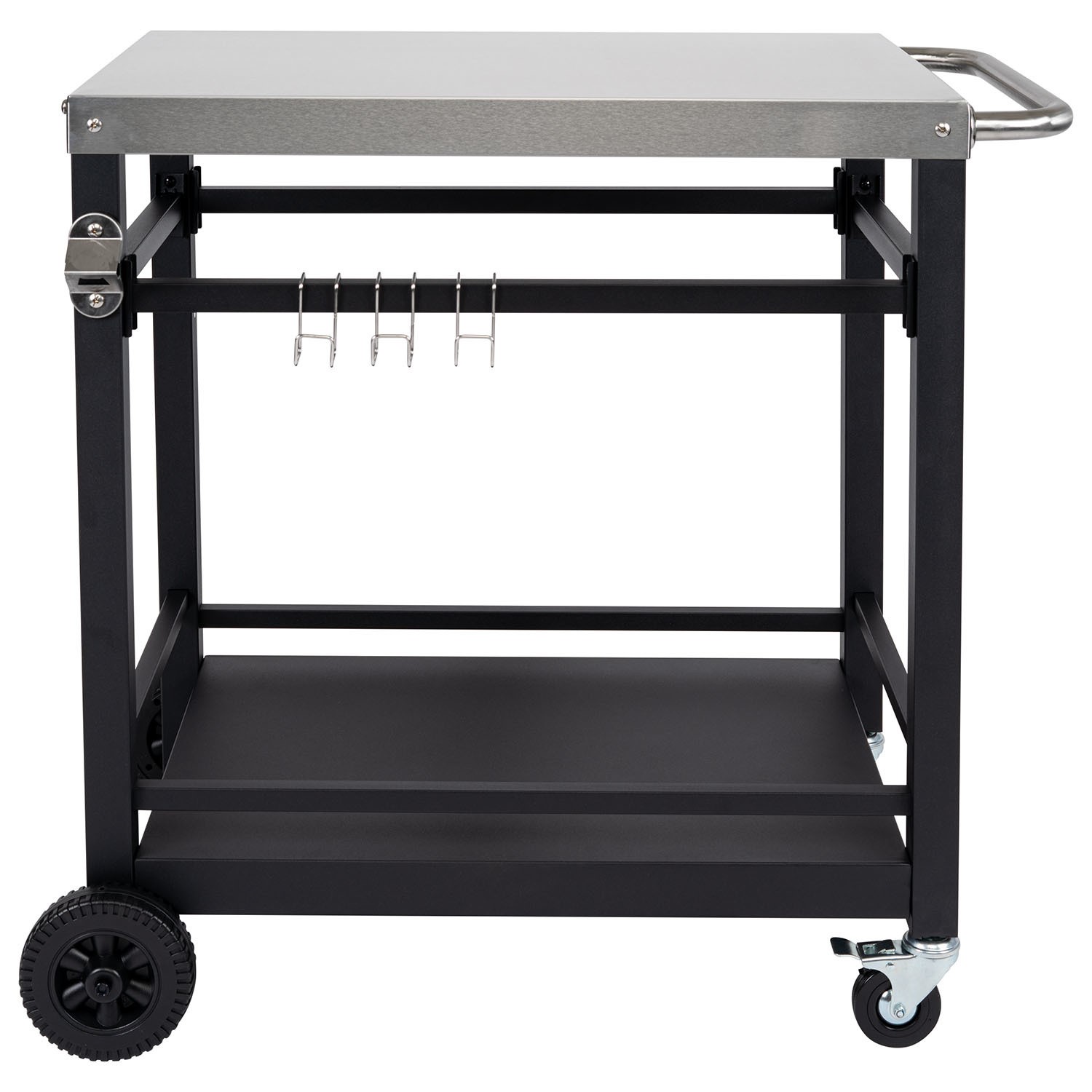 Boss Grill BBQ Serving Trolley with Utensil Hooks and Bottle Opener