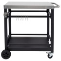 bbqtable Boss Grill BBQ Serving Trolley with Utensil Hooks and Bottle Opener