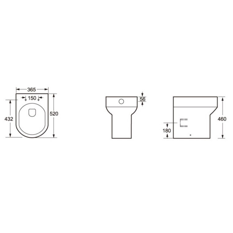 Arc Comfort Height Back to Wall Toilet - Without Seat