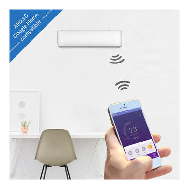 electriQ Easy-Fit 12000 BTU A++ WiFi Smart Wall Mounted Air Conditioner with Heat Pump - 4m Pipe Kit Included