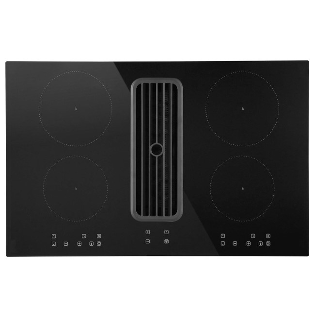 electriQ 80cm 4 Zone Induction Hob with Built In Extractor eIQ80INDD