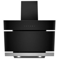 Refurbished electriQ eIQAN60BLTOUCHHE 60cm Touch Control Angled Cooker Hood Black and Stainless Steel