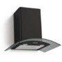 electriQ 70cm Curved Black Glass Cooker Hood Satin Black