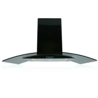 electriQ 90cm Curved Black Glass Cooker Hood Satin Black