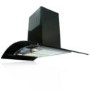 electriQ 90cm Curved Black Glass Cooker Hood Satin Black